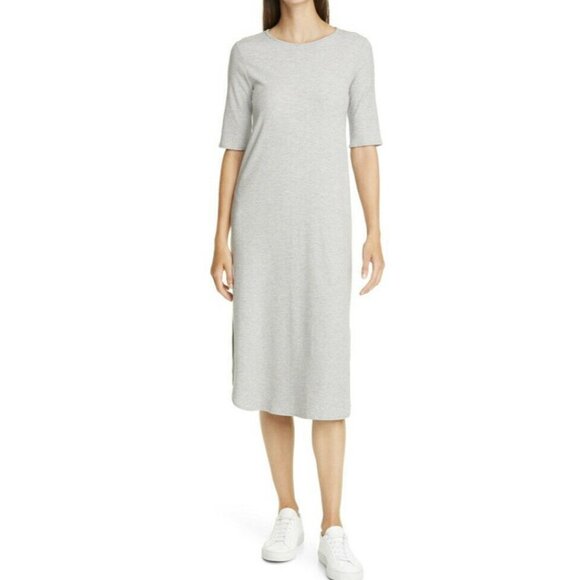 Eileen Fisher TENCEL RIB CREW NECK DRESS Size M - Picture 4 of 4